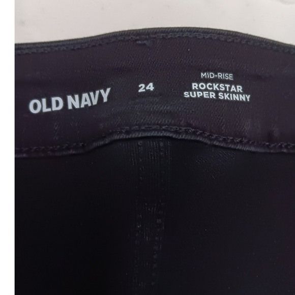 New with Tags Old Navy Rockstar Super Skinny Jeans Black Distressed Size 24 - Picture 7 of 17